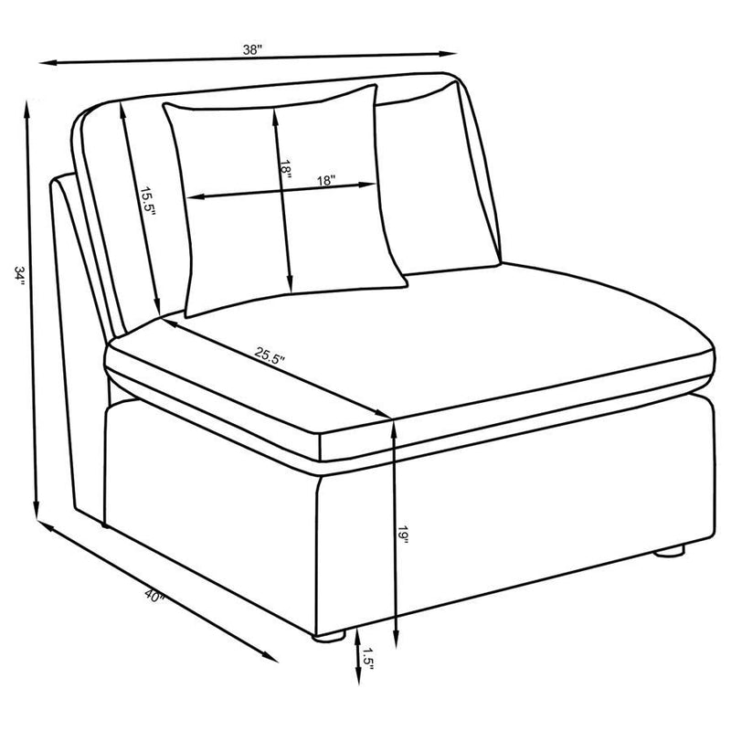 Hobson - Upholstered Armless Chair - Ivory