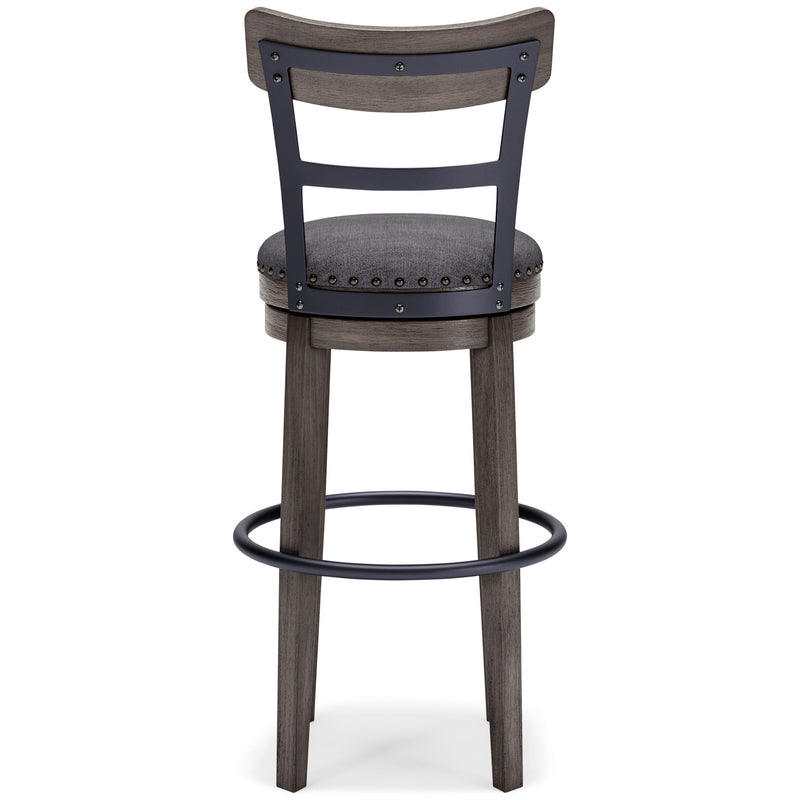 Caitbrook - Tall UPH Swivel Barstool - Gray