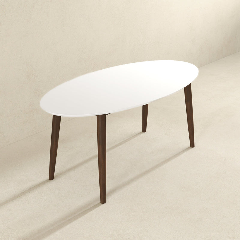 Ada - Oval Dining Table And 4 Side Chairs - White