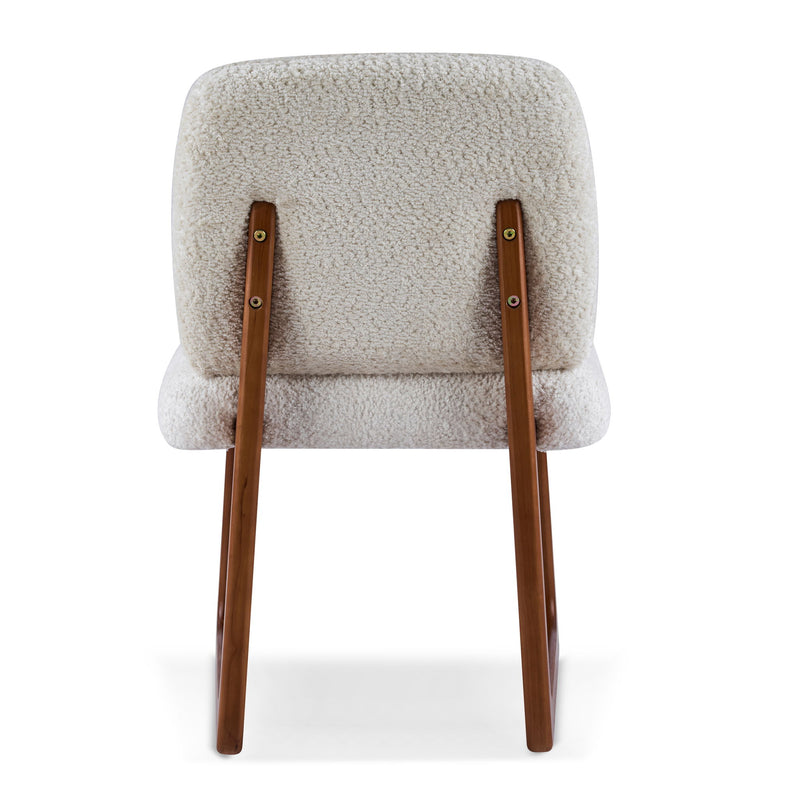 Dining Chair With Curved Legs (Set of 2) - Beige / Brown