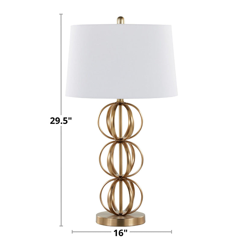 Linx - Contemporary Table Lamp (Set of 2) - Gold / White