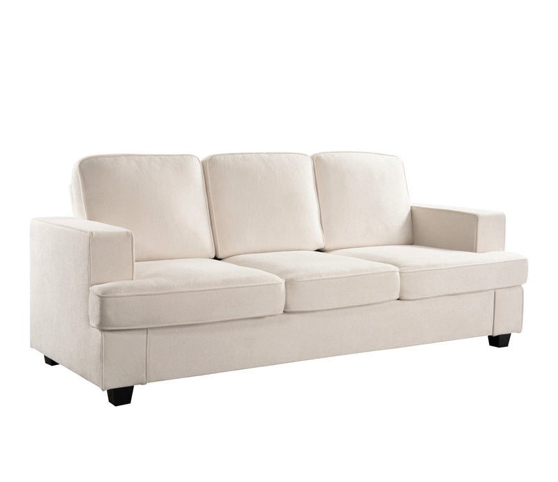 Modern Sofa, Comfortable 3 Seater Couch With Deep Seating, Loose Back Cushions, Wide Arms