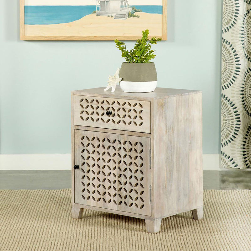 1 Door Accent Cabinet With Drawer - Beige