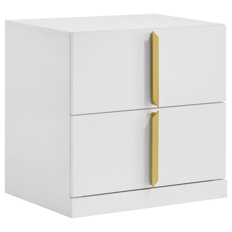 Ines 4-piece Queen Bedroom Set Navy and White High Gloss