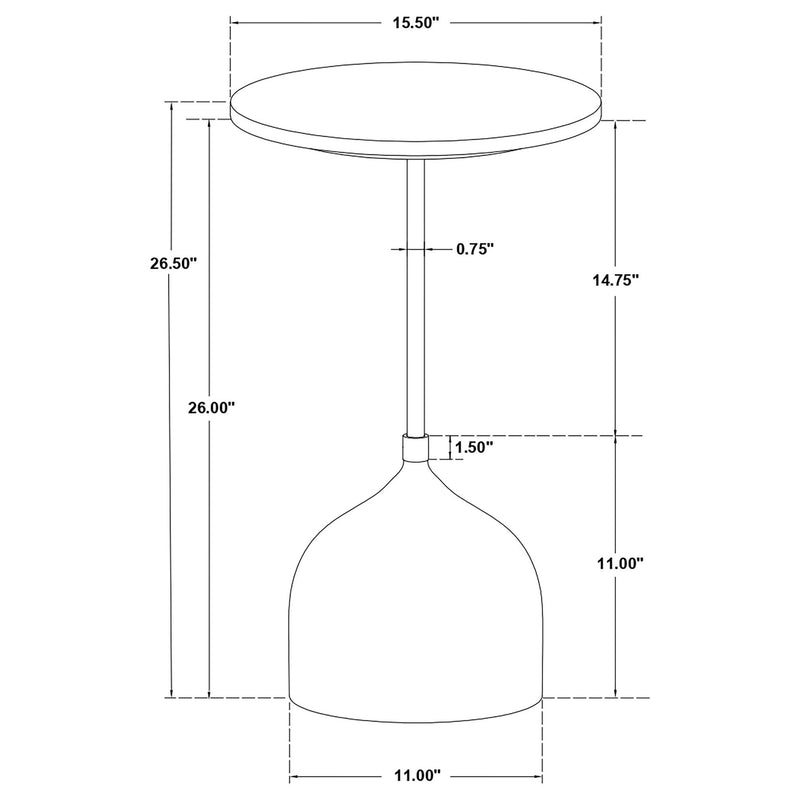 Colima Round Wood Top Accent Side Table Peach