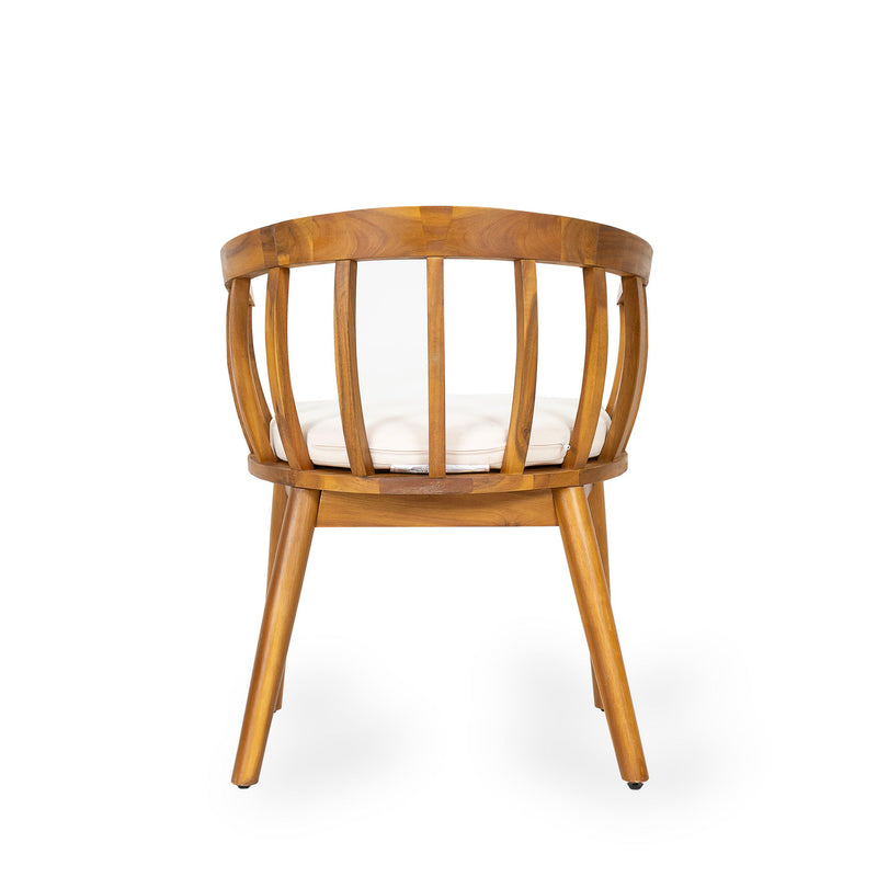 Klismos - Dining Armchair (Set of 2) - Teak / Beige