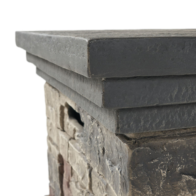 Contemporary Rectangle Fire Pit 50, 000 Btu Magnesium Oxide - Stone Gray