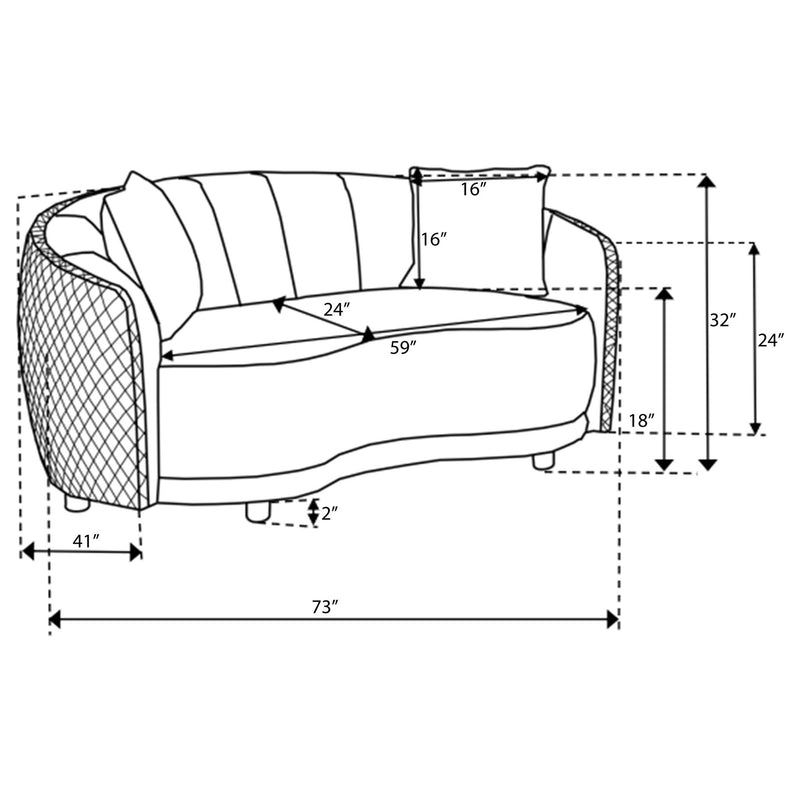 Lorraine - 2 Piece Upholstered Sofa Set With Tufting Trim - Dark Gray