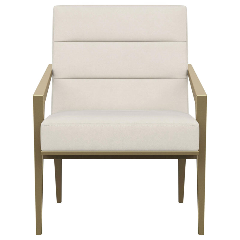 Kirra Upholstered Metal Arm Accent Chair Cream