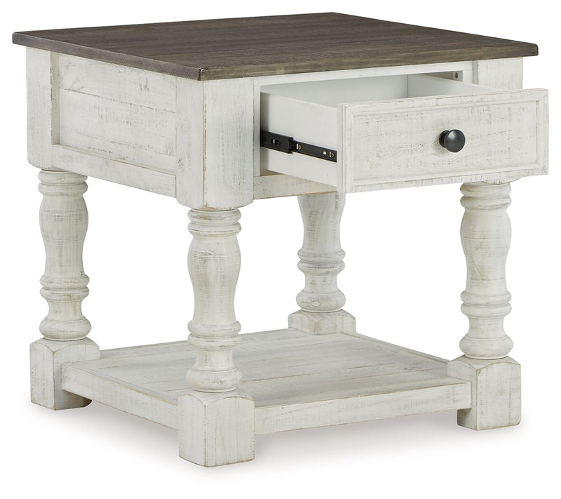 Havalance - Square End Table - White / Gray
