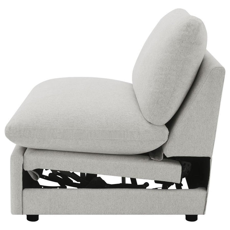Collins - Modular Power Reclining Sectional Power Armless Chair - Gray