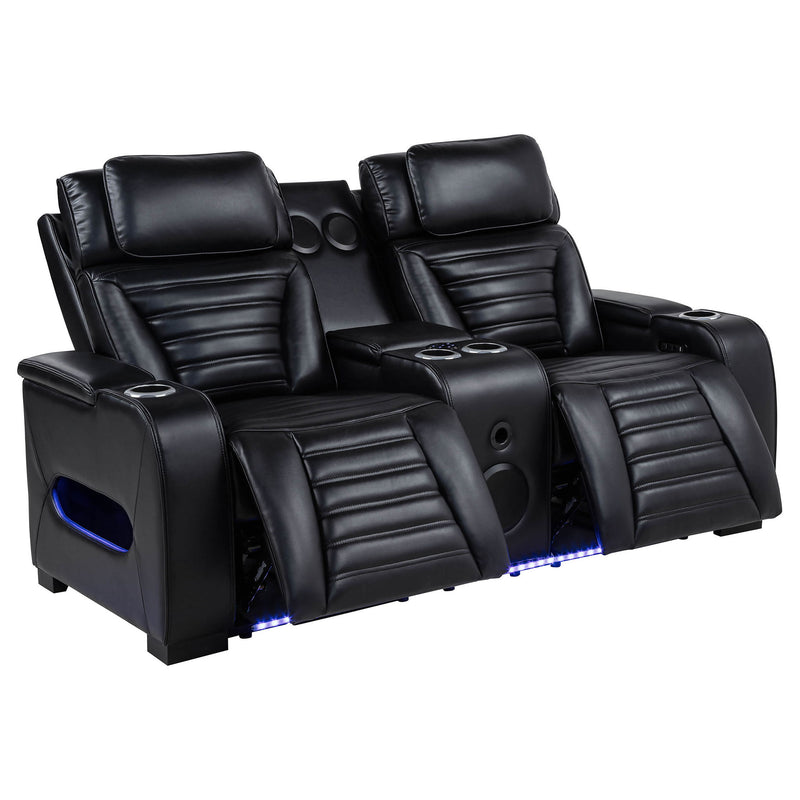 Isadora - Power Reclining Loveseat With Dual USB Charging And Built In Bluetooth Speaker - Black