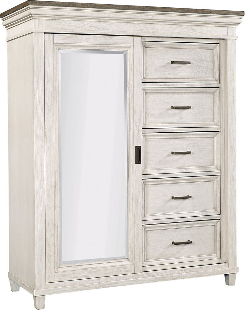 Caraway White Sliding Door Chest