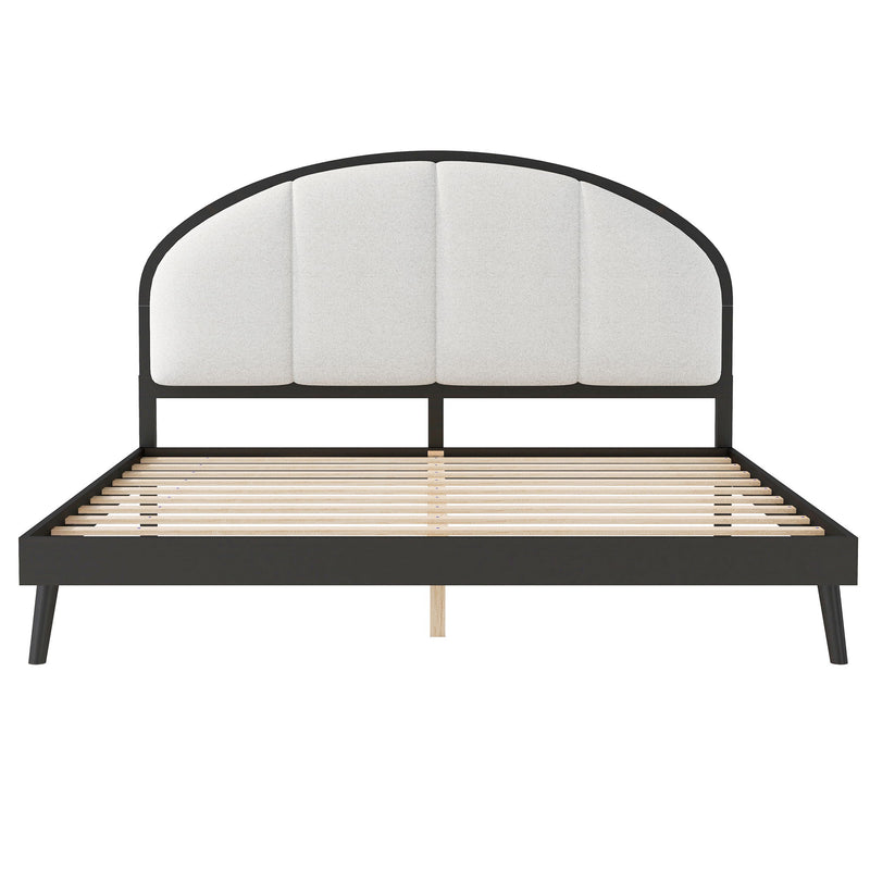 Elegant Modern Upholstered Platform Bed Frame