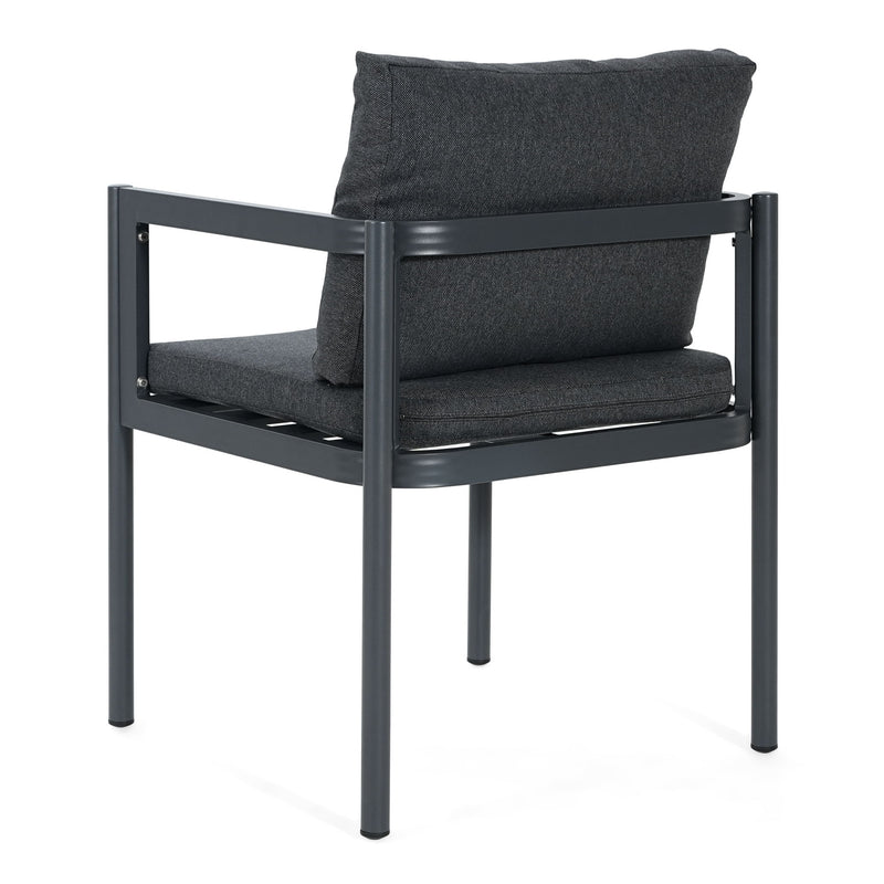 7 Piece Outdoor Dining Set With Table And 6 Chairs - Black / Gray / Teak