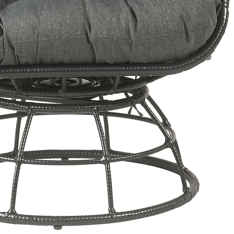 Hikre - Patio Lounge Chair & Side Table - Black / Charcoal