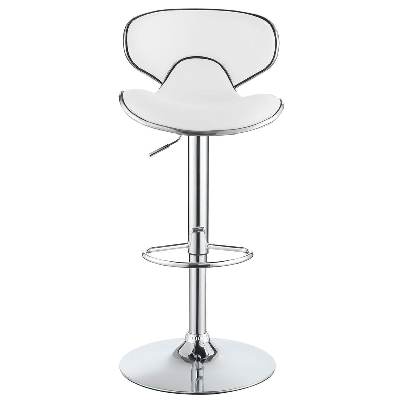 Edenton Upholstered Adjustable Bar Stool White (Set of 2)