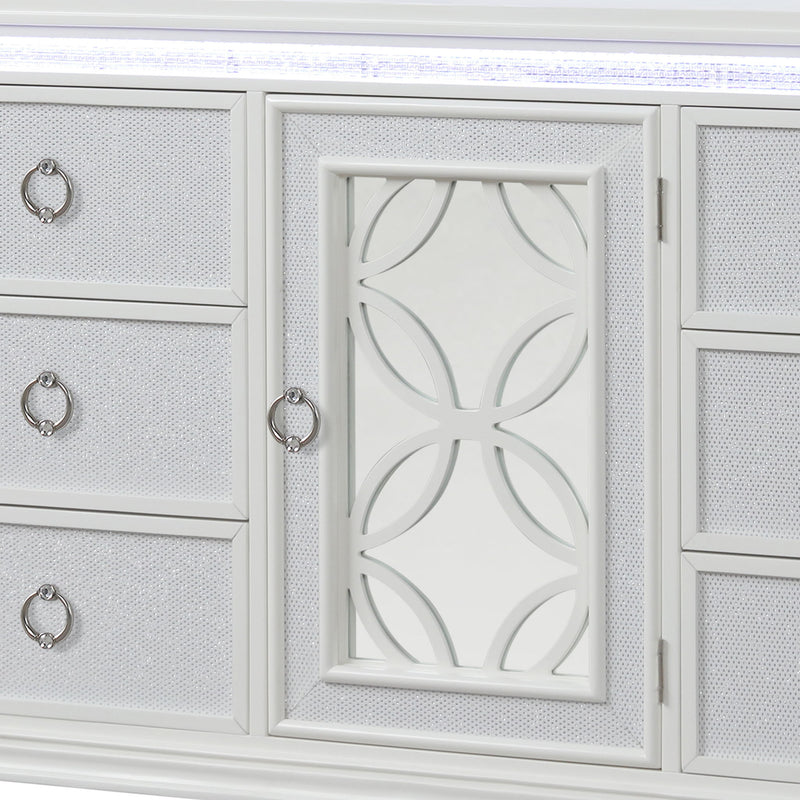 Abigale - 6 Drawer Dresser With LED (Includes Dresser Only, Mirror Not Included) - White