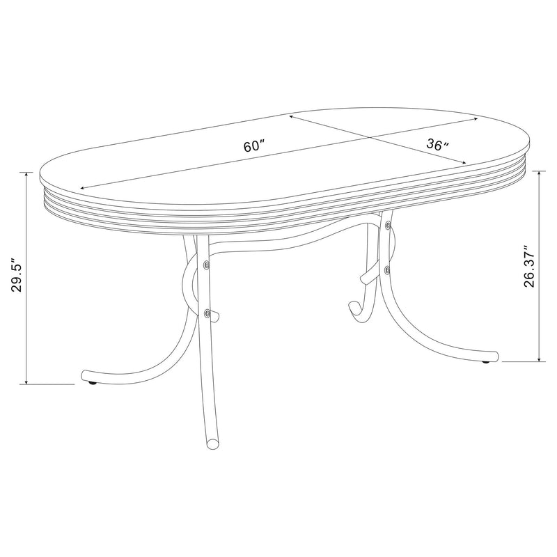 Oval Dining Table - White - Metal