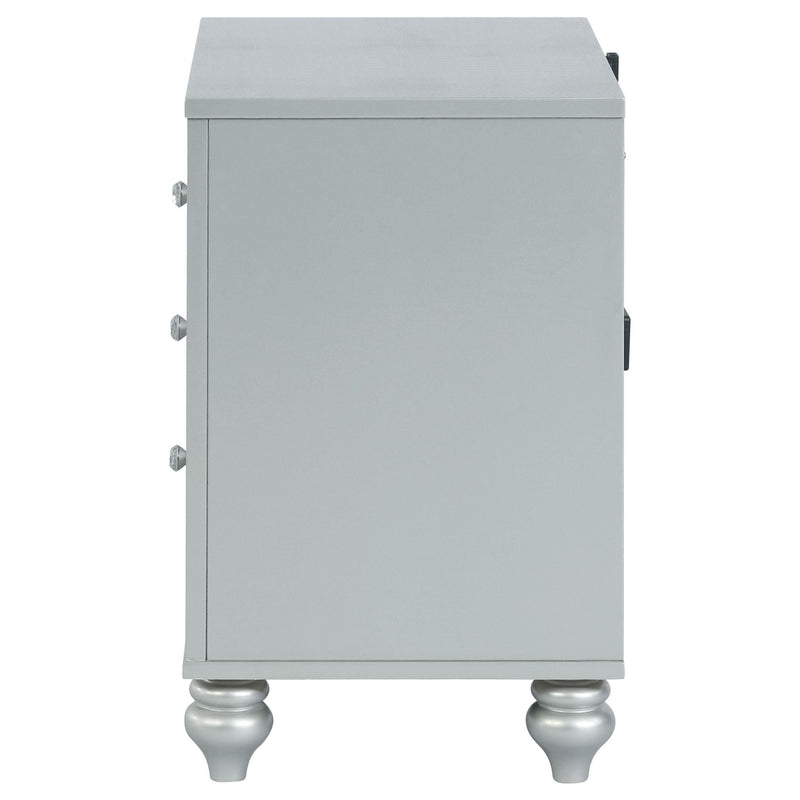 Gunnison 2-drawer Nightstand Silver Metallic