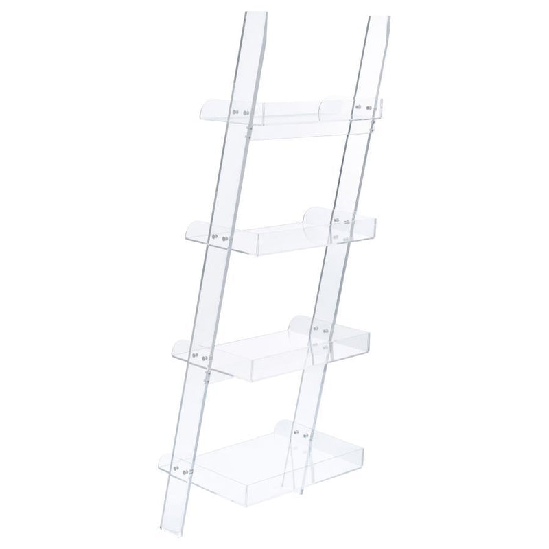 Amaturo - 4-Shelf Acrylic Ladder Bookshelf - Clear