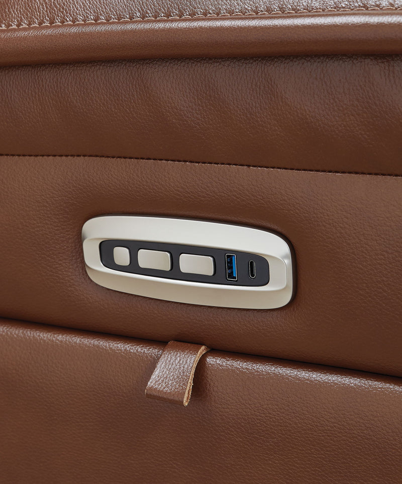 Healy Pier - Power Reclining Loveseat With Console / Adj Headrest - Chocolate