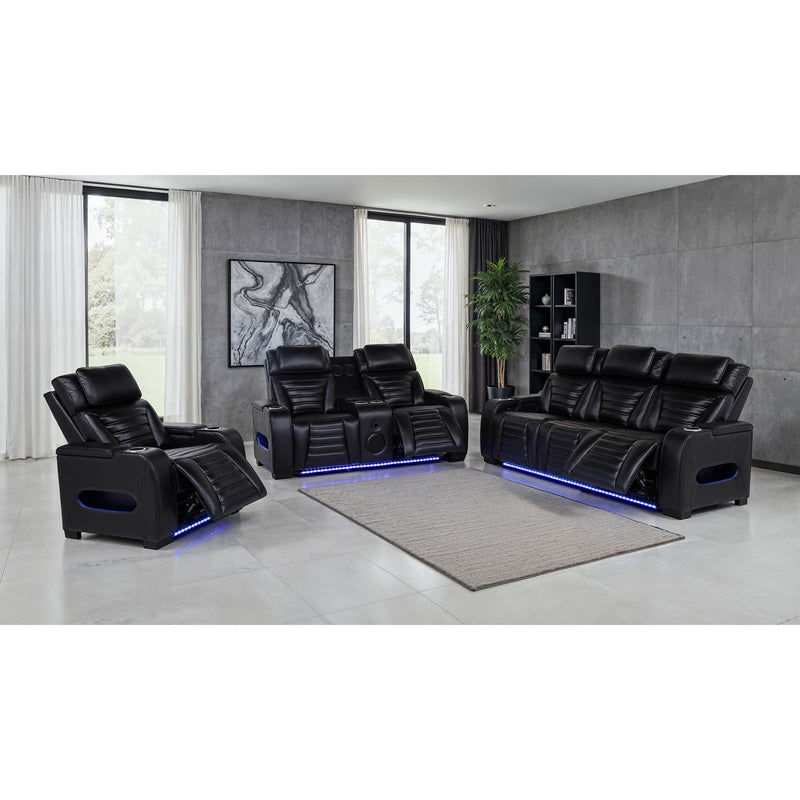 Isadora - Power Reclining Loveseat With Dual USB Charging And Built In Bluetooth Speaker - Black