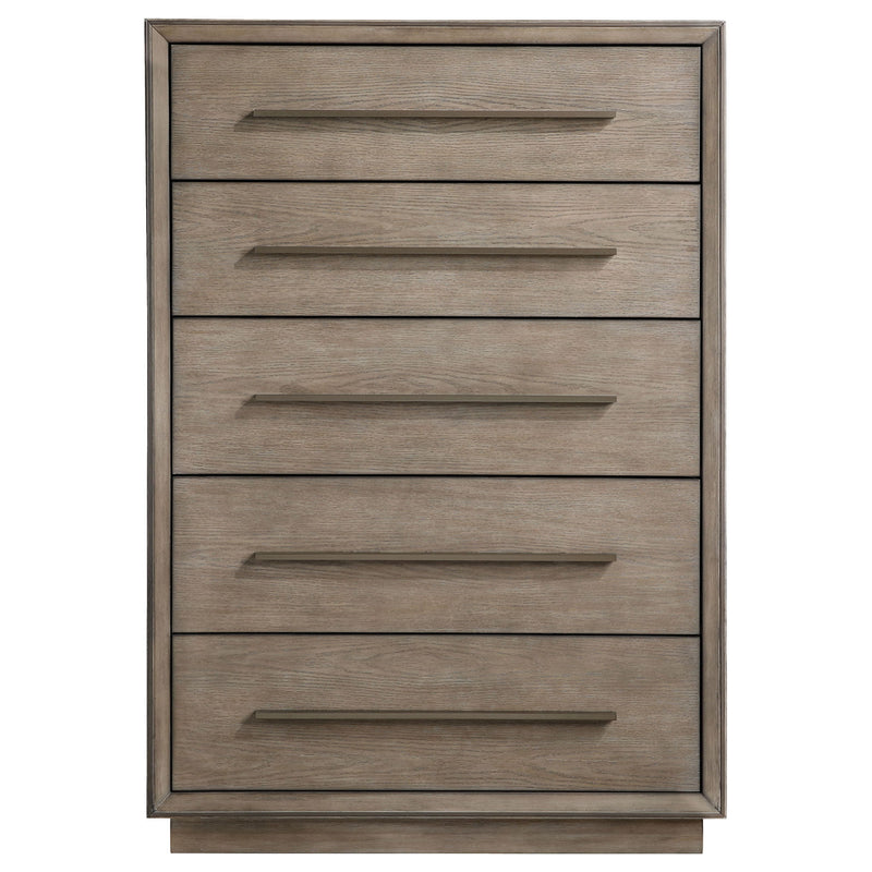 Prescott - 5 Drawer Bedroom Chest With Mitered Trim - Taupe