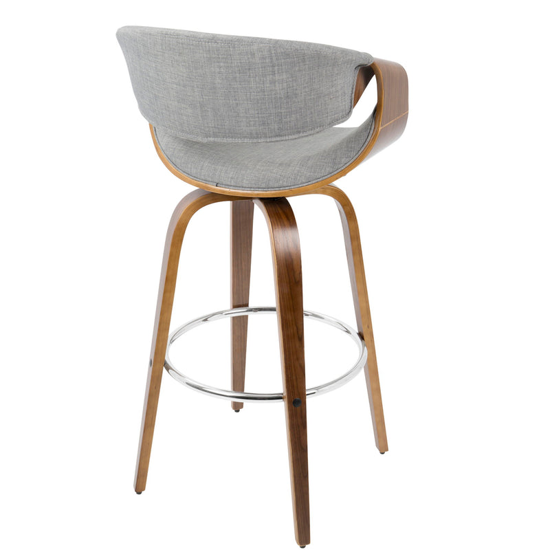 Curvini Mid - Century Modern Fixed Height Barstool With Swivel (Set of 2)