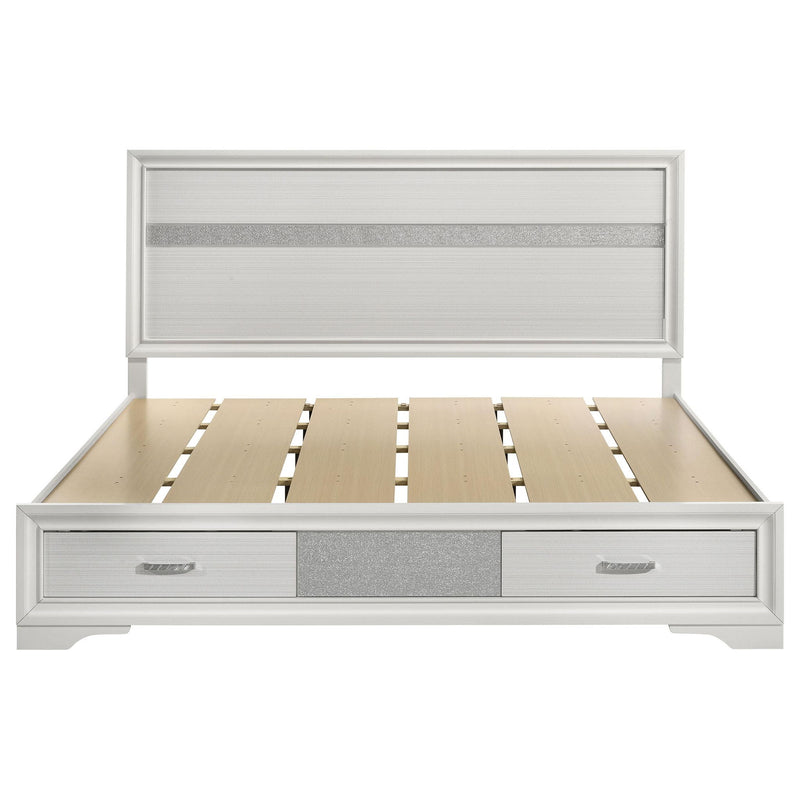 Miranda 51-inch Wood Eastern King Storage Panel Bed White
