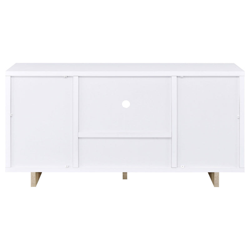 Dalton 2-door Storage Cabinet White and Distressed Pine