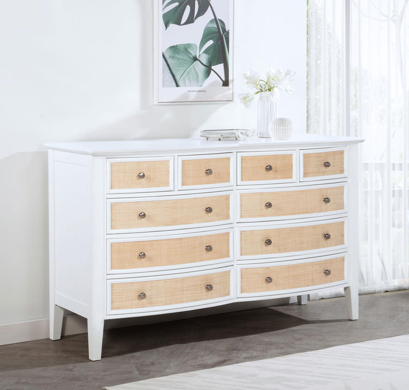 10 drawer dresser white Garvee Drawers with Open Shelf, 65" Wide Chest of Drawers with Large Storage Space and Charging Station, Modern Organizer Cabinet for This bedroom mirror is made with hardwood solids Aowos White Dressers for Bedroom