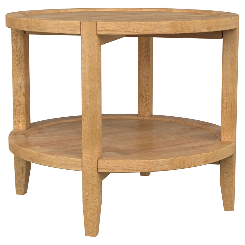 Elliott - 2 Piece Round Coffee And End Table Set - Maple