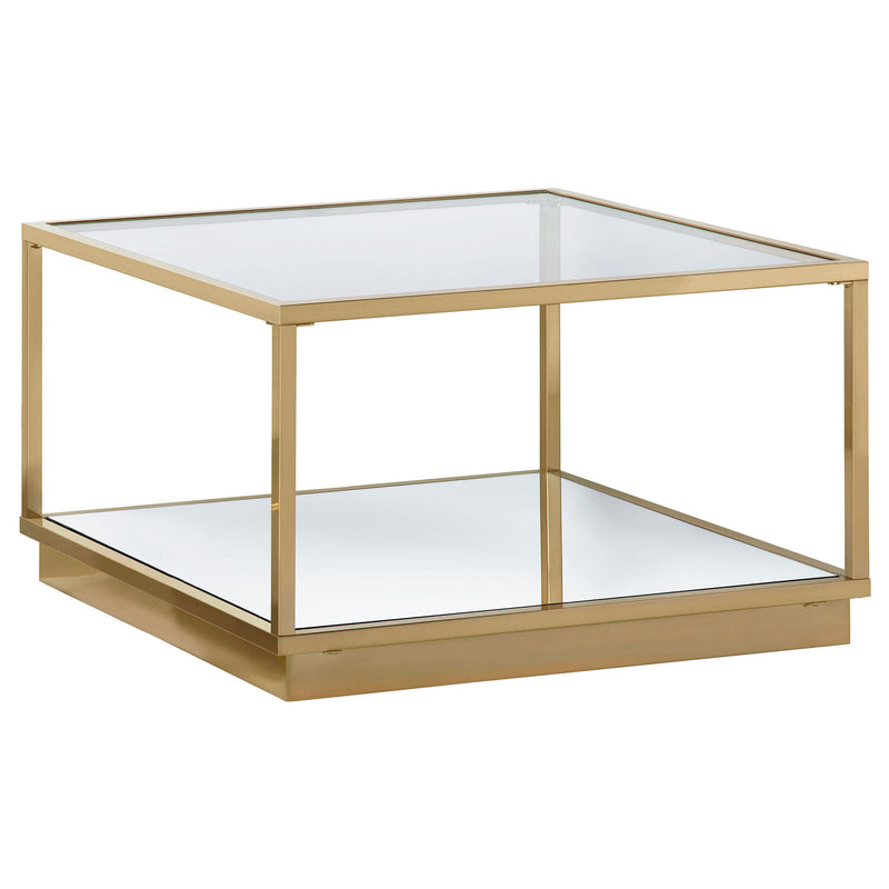 Emeline - 2 Piece Coffee Table Set - Brushed Brass