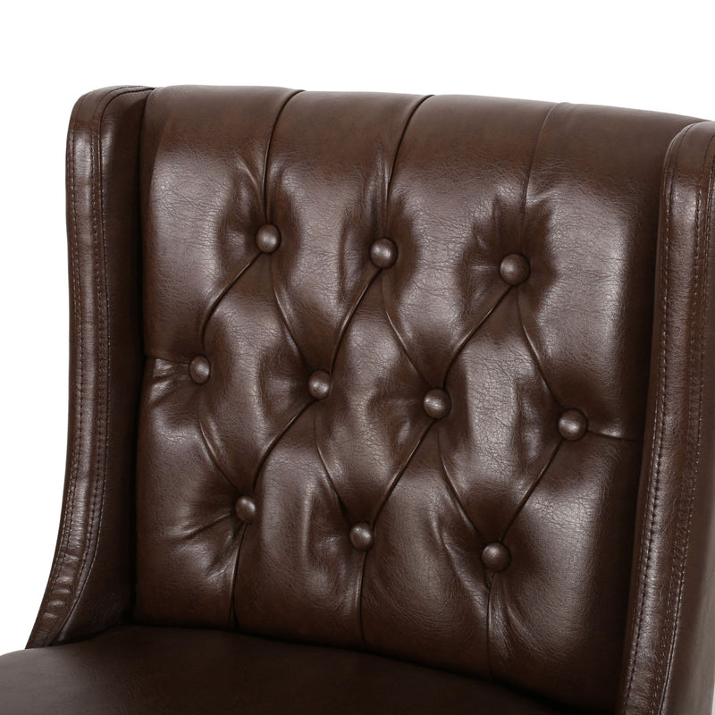 Solstara - Upholstered Dining Barstool With Button Tufted And Wing Back