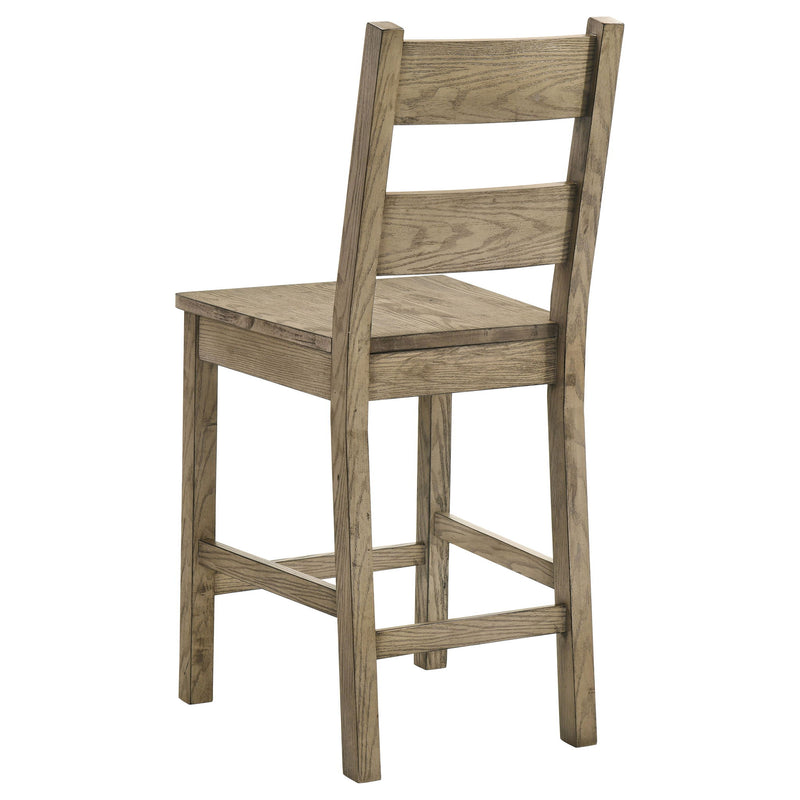 Cressley - 5 Piece Counter Height Dining Set With Ladder Back Chairs - Light Oak