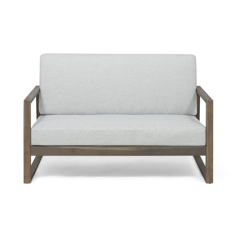 Belgian - Loveseat & Coffee Table Set With Water Resistant Cushions - Gray