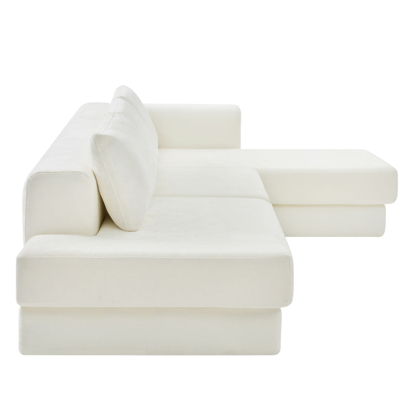 L-Shaped Modular Sofa With Double Layer Cushion