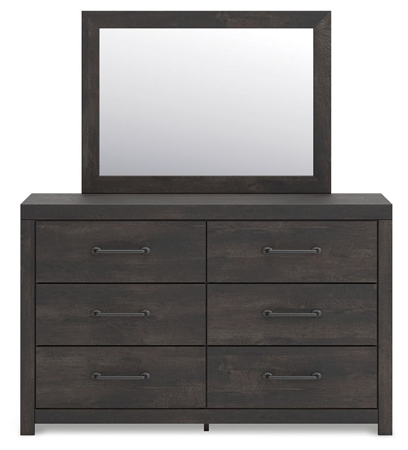 Hollivern - Dresser And Mirror - Dark Gray