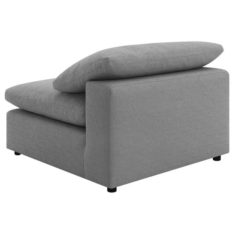 Raleigh - Boucle Upholstered Armless Chair - Gray