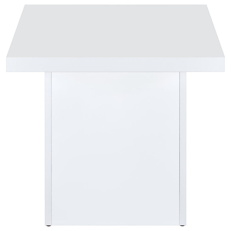 Devar 2-piece Square Coffee End Table Set White High Gloss