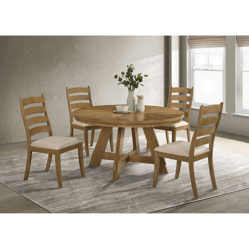 Kent - Round Dining Table - Brown Oak