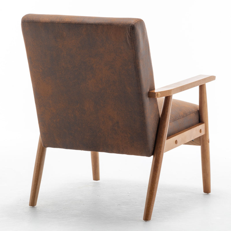 Wide Arm Chair - Light Brown