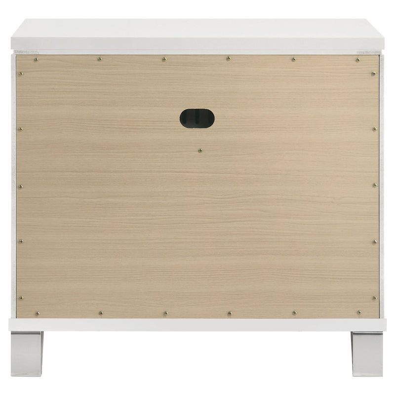 2 Drawer Nightstand With Accents - White