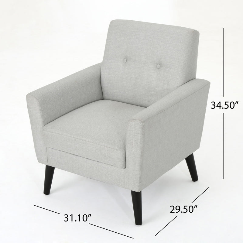 Radiantize - Upholstered Fabric Club Chair With Square-Off Back And Button Tufted
