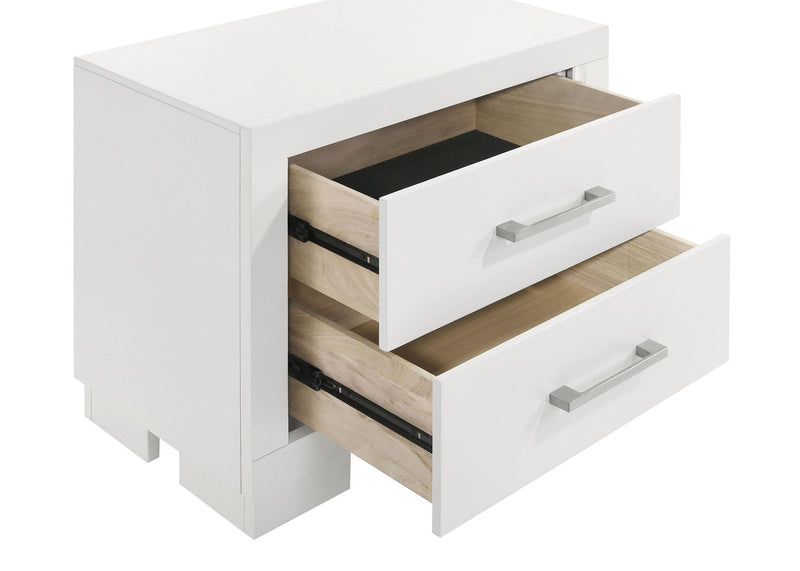 Jessica 2-drawer Nightstand Snow White