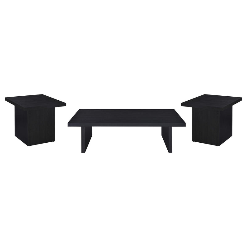 Max 3-piece Rectangular Coffee and End Table Set Black