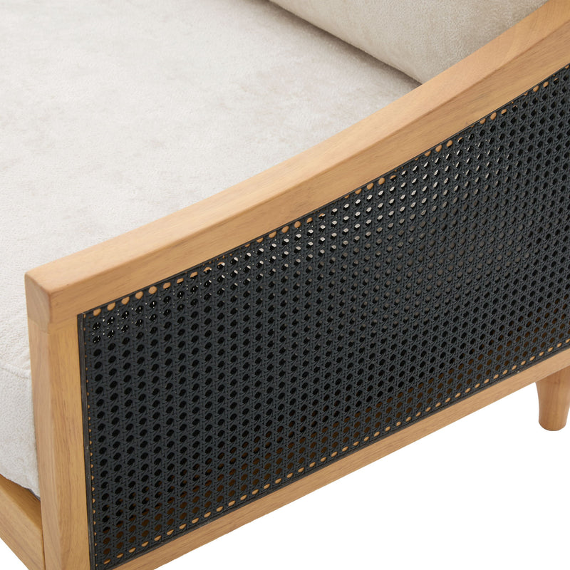 3 Seater Sofa With Rattan Armrests
