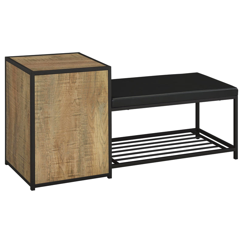Shoe Storage Entryway Bench With Cabinet - Wood