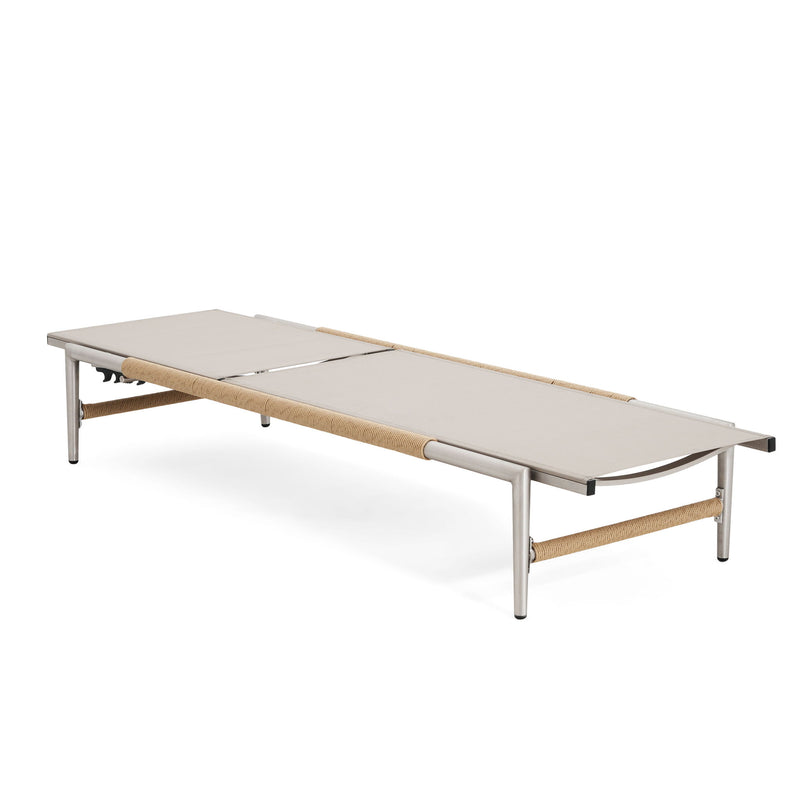 Hargrove - Outdoor Patio Aluminum Chaise Lounge (Set of 2) - Natural / Silver